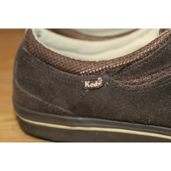 Ked's Espresso Brown Suede Sneakers With White Polka Dot Laces Women's / Size: 9 - Picture 10 of 12